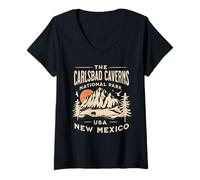 Mujer Parque Nacional de Las Cavernas de Carlsbad Camiseta Cuello V