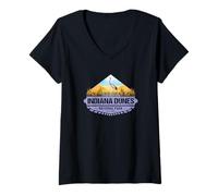 Mujer Parque Nacional de Las Dunas de Indiana Lago Michigan Lakeshore Souvenir Camiseta Cuello V