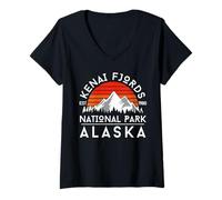 Mujer Parque Nacional de los Fiordos de Kenai Camiseta Cuello V