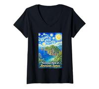 Mujer Parque Nacional de Samoa Americana Camiseta Cuello V