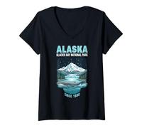 Mujer Parque Nacional del Glaciar Crucero de Alaska Desde 1980 Alaska Camiseta Cuello V