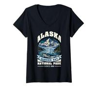 Mujer Parque Nacional del Glaciar Crucero de Alaska Desde 1980 Alaska Camiseta Cuello V