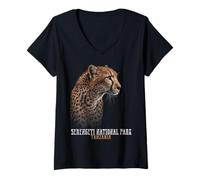 Mujer Parque Nacional del Serengeti Tanzania Camiseta Cuello V