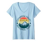 Mujer Parque Nacional del Valle de Cuyahoga Camiseta Cuello V