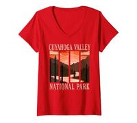 Mujer Parque Nacional del Valle de Cuyahoga Camiseta Cuello V