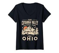 Mujer Parque Nacional del Valle de Cuyahoga Camiseta Cuello V