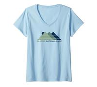 Mujer Parque Nacional Glaciar Camiseta Cuello V