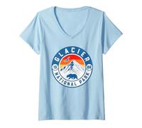 Mujer Parque Nacional Glacier Camiseta Cuello V
