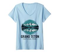 Mujer Parque Nacional Grand Teton Camiseta Cuello V