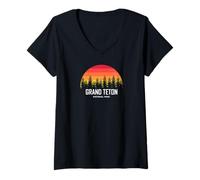 Mujer Parque Nacional Grand Teton Camiseta Cuello V