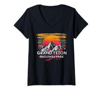 Mujer Parque Nacional Grand Teton Camiseta Cuello V