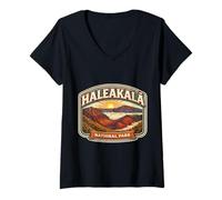 Mujer Parque Nacional Haleakala Souvenir Hawaii Memorabilia Senderismo Camiseta Cuello V
