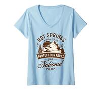 Mujer Parque Nacional Hot Springs Camiseta Cuello V