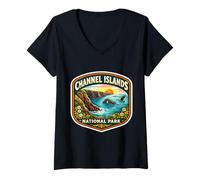 Mujer Parque Nacional Islas del Canal California Souvenir Visitante Camiseta Cuello V