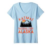 Mujer Parque Nacional Katmai Camiseta Cuello V