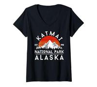 Mujer Parque Nacional Katmai Camiseta Cuello V