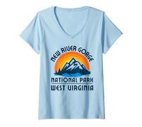 Mujer Parque Nacional New River Gorge Camiseta Cuello V