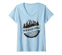 Mujer Parque Nacional New River Gorge Camiseta Cuello V