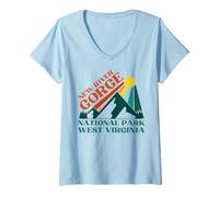 Mujer Parque Nacional New River Gorge Camiseta Cuello V