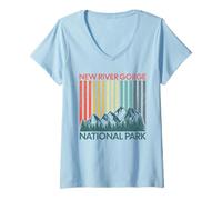 Mujer Parque Nacional New River Gorge Camiseta Cuello V