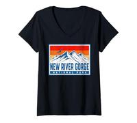 Mujer Parque Nacional New River Gorge Camiseta Cuello V