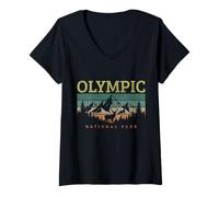 Mujer Parque Nacional Olímpico de Washington PNW Camiseta Cuello V