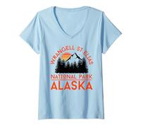 Mujer Parque Nacional Wrangell St Elias Camiseta Cuello V