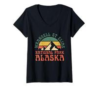 Mujer Parque Nacional Wrangell St. Elías Camiseta Cuello V