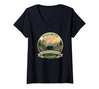 Mujer Parque Nacional Yosemite California USA Sierra Nevada Souvenir Camiseta Cuello V