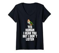 Mujer Parrot Lover Birdkeeping Sí Humano Blanco Vientre Caique Camiseta Cuello V