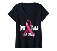 Mujer Partidarios de la concienciación sobre el cáncer Camiseta Cuello V