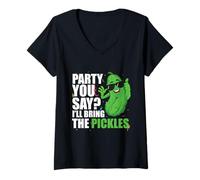 Mujer Party You Say Ill Bring The Pickles Pepino Vegetable Pickl Camiseta Cuello V