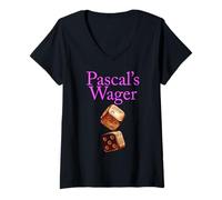 Mujer Pascals Apuesta Filosofía Lógica Fe Pensamiento Racional Dios Camiseta Cuello V