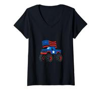 Mujer Paseo en American Star Monster Truck Camiseta Cuello V
