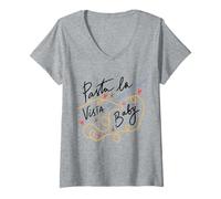 Mujer Pasta La Vista Bebé Divertido Verano Italiano Camiseta Cuello V