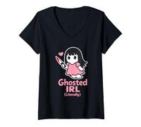 Mujer Pastel Horror Girly Slasher Final Girl Pink Goth Vibes Camiseta Cuello V