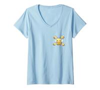 Mujer Pastel Kawaii Cute Bumblebee Family Save the Bees Camiseta Cuello V