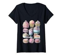 Mujer Pastel Summer Postres Coloridos Golosinas Estéticas Dreamy Art Camiseta Cuello V