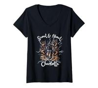 Mujer Pastor Alemán Bootleg Charlotte Carolina del Norte Camiseta Cuello V