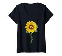 Mujer Pastor Alemán Mamá Girasol Oveja Perro Amante Regalos Perro Mamá Camiseta Cuello V