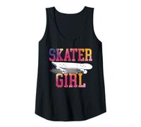 Mujer Patín de Skate Vintage con diseño de Chica Patinadora Camiseta sin Mangas