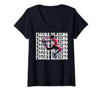 Mujer Patinaje artístico Patinador artístico Patinaje sobre Hielo Chica Mamá Coqueta Camiseta Cuello V