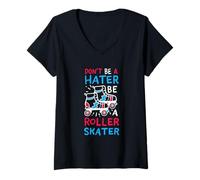 Mujer Patinaje sobre Ruedas Divertido - No odies ser un Patinador. Camiseta Cuello V