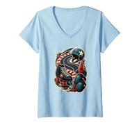 Mujer Patines Quad Curva Práctica Camiseta Cuello V