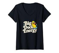 Mujer Pato de Goma Divertido Pato Grande Energía Baño Pato Humor Camiseta Cuello V