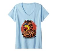 Mujer Pato de Goma Zebra Camiseta Cuello V