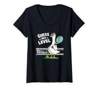 Mujer Pato Gracioso De Pádel: Adivina Mi Nivel De Pádel Camiseta Cuello V