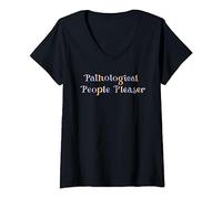 Mujer Patológico Personas Pleaser Bordado Camiseta Cuello V