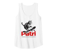 Mujer PATRI - Bonito nombre de chica con gato y monopatín Camiseta sin Mangas
