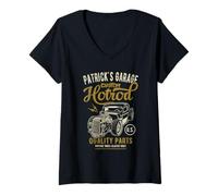 Mujer Patrick Hotrod Garage Classic Car Patrick Design Camiseta Cuello V